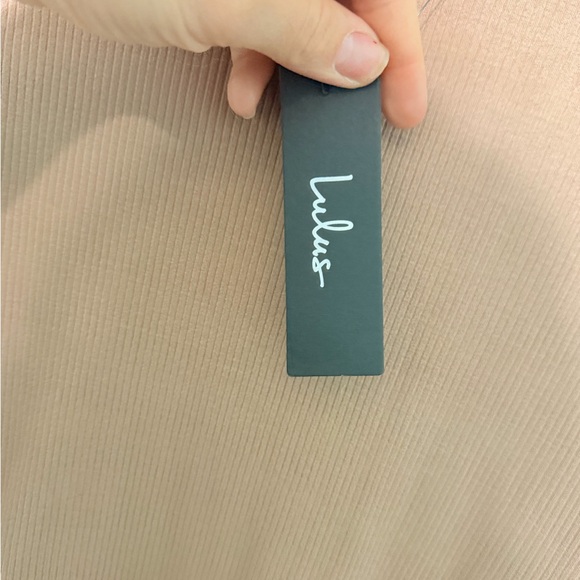 Lulus Sweet Season Tan Ribbed Mock Neck Bodycon Mini Dress Long Sleeve XS NWT - Picture 10 of 11